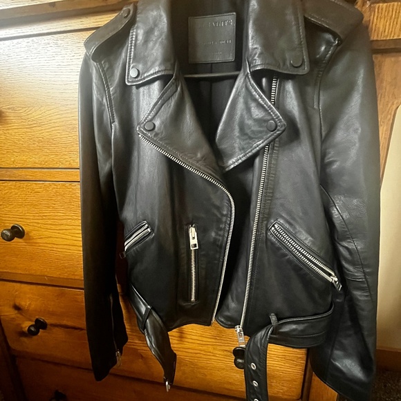 ALLSAINTS- Balfern Leather Biker Jacket- US Size 6 - Picture 2 of 15